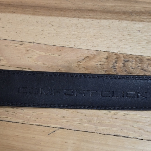 COMFORT CLICKS ADJUSTABLE RACHET STYLE BLACK BELT SILVER BUCKLE MENSWEAR MEN OS - Picture 10 of 16